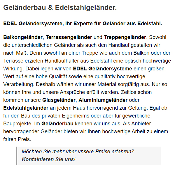 Edelstahl & Metallbau für  Erlenbach